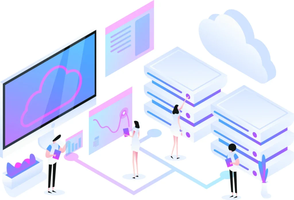 Illustration of cloud computing.