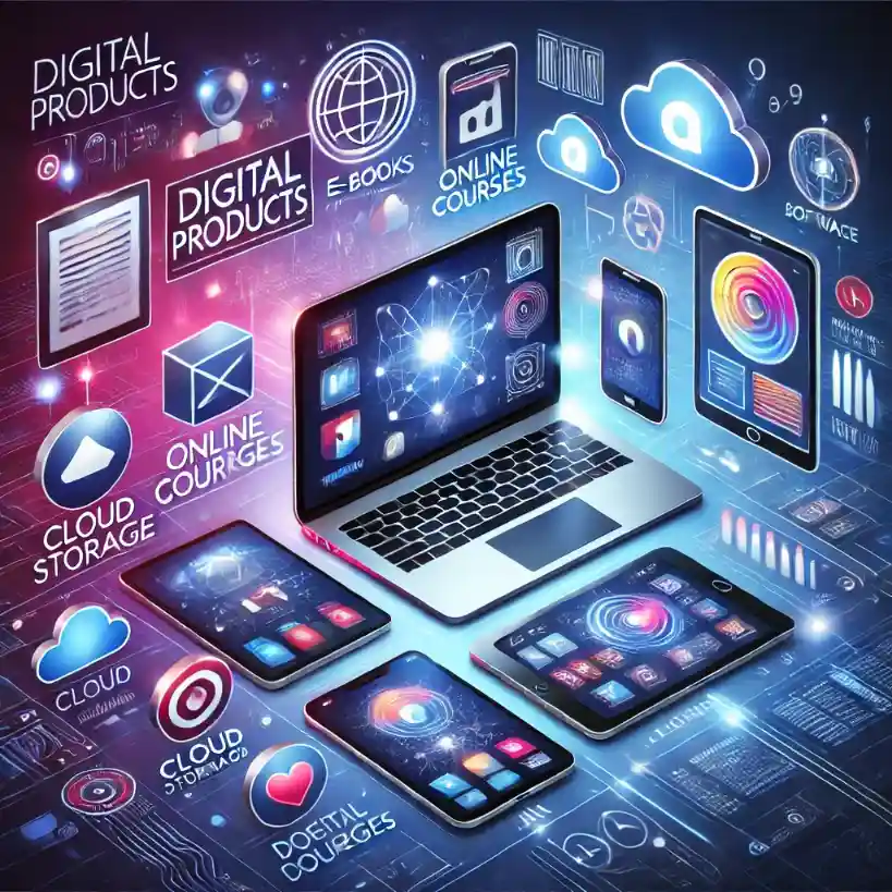 Illustration featuring digital products.