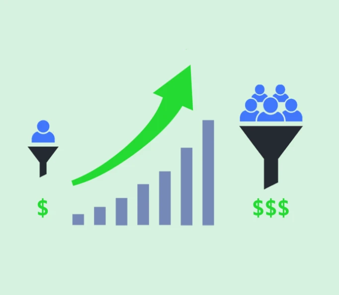 Illustration of drive traffic to sales funnel.