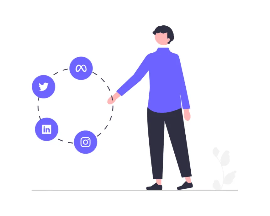 Illustration showing the use of social media platforms.