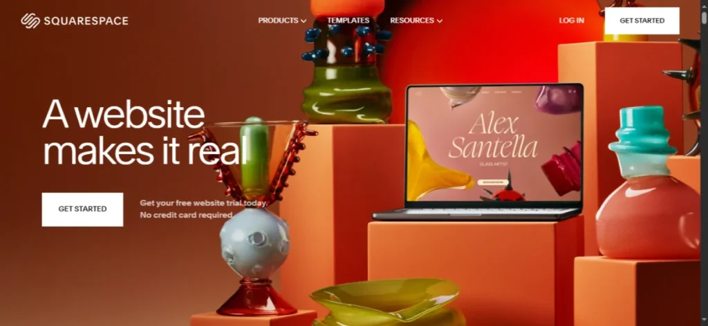 Squarespace homepage screenshot.