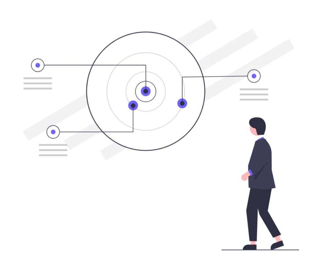 Illustration showing website strategies graph.